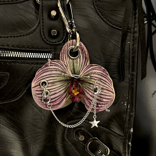 Pierced Orchid Bag Charm