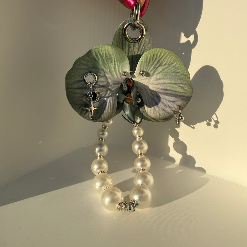 Pierced Orchid Bag Charm